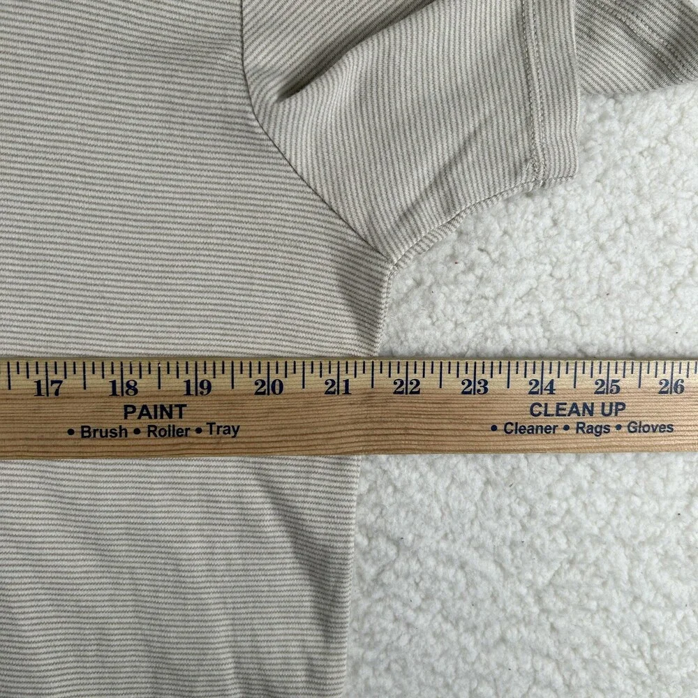 Banana Republic Shirt Mens XL Beige Striped Luxe Touch Performance Cotton Tee